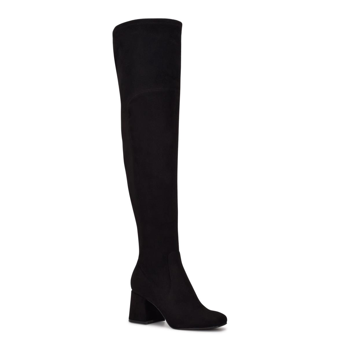 Botas de Tacon Nine West Blocky Over The Knee Negras | 0695EMJBN