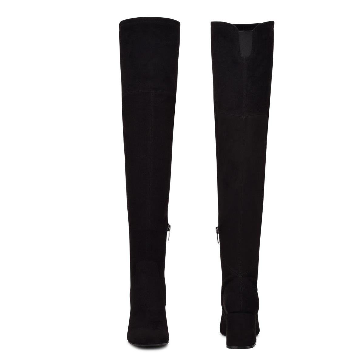 Botas de Tacon Nine West Blocky Over The Knee Negras | 0695EMJBN