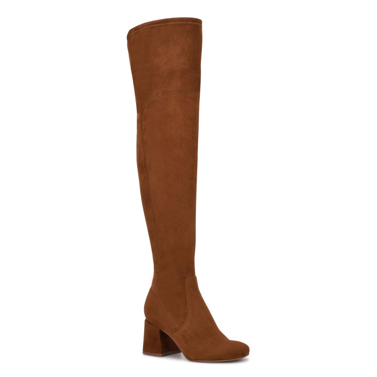 Botas de Tacon Nine West Blocky Over The Knee Marrones | 3647HOUTI