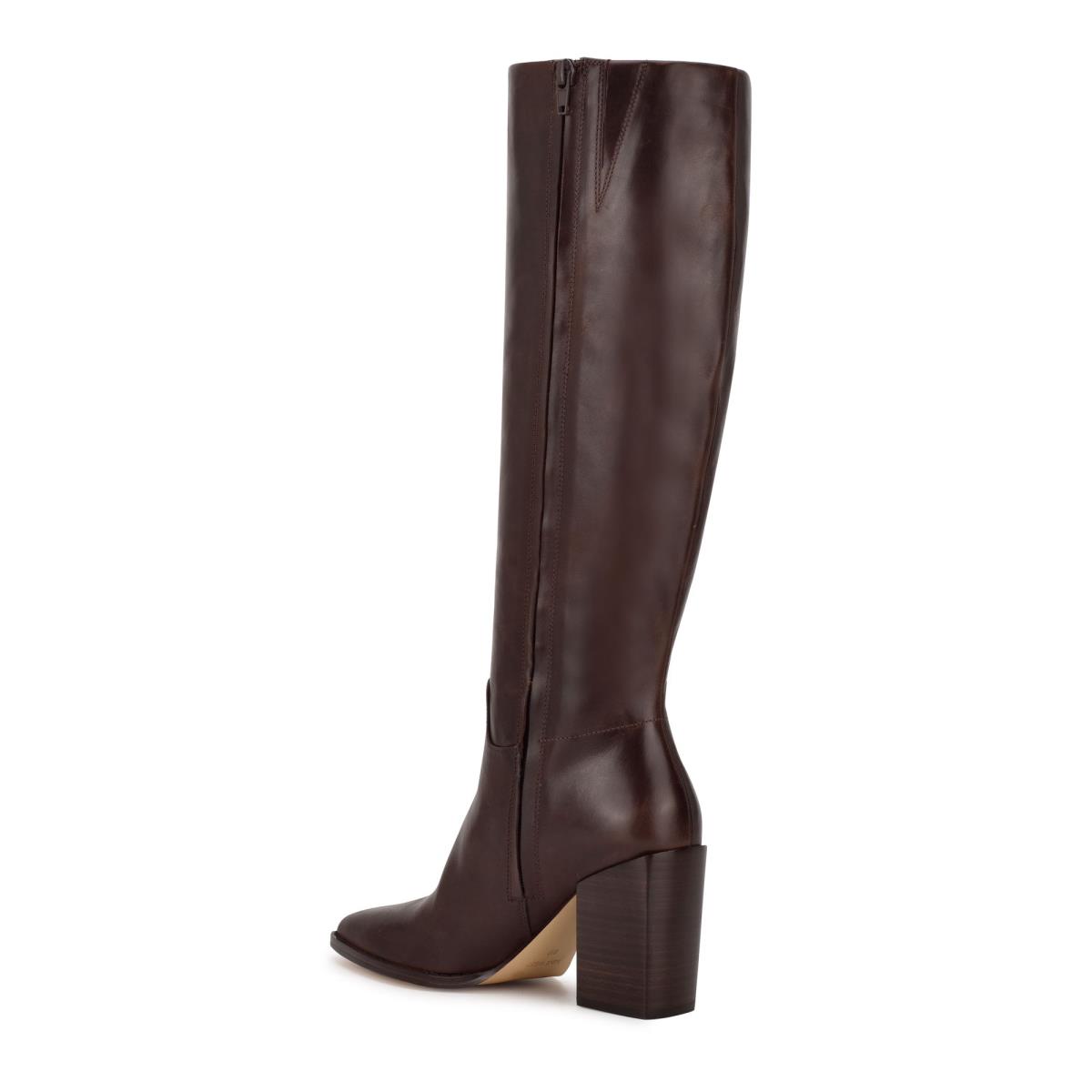 Botas de Tacon Nine West Brixe Marrones | 3980NJORV