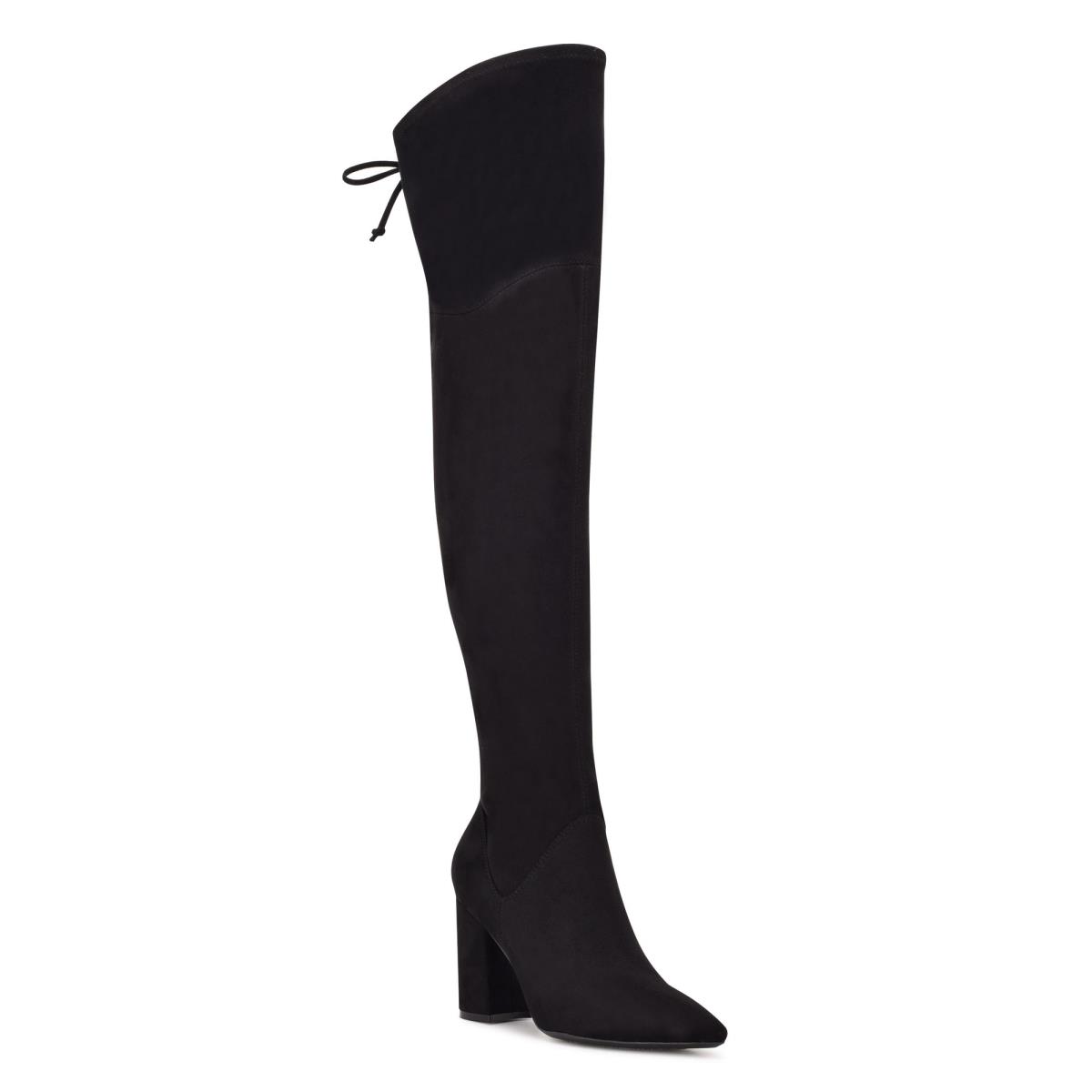 Botas de Tacon Nine West Ceeya 9x9 Over The Knee Negras | 2587HBMZQ