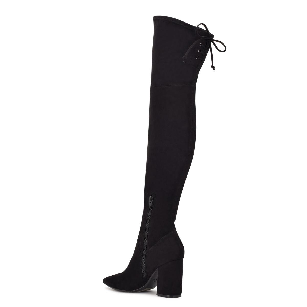 Botas de Tacon Nine West Ceeya 9x9 Over The Knee Negras | 2587HBMZQ