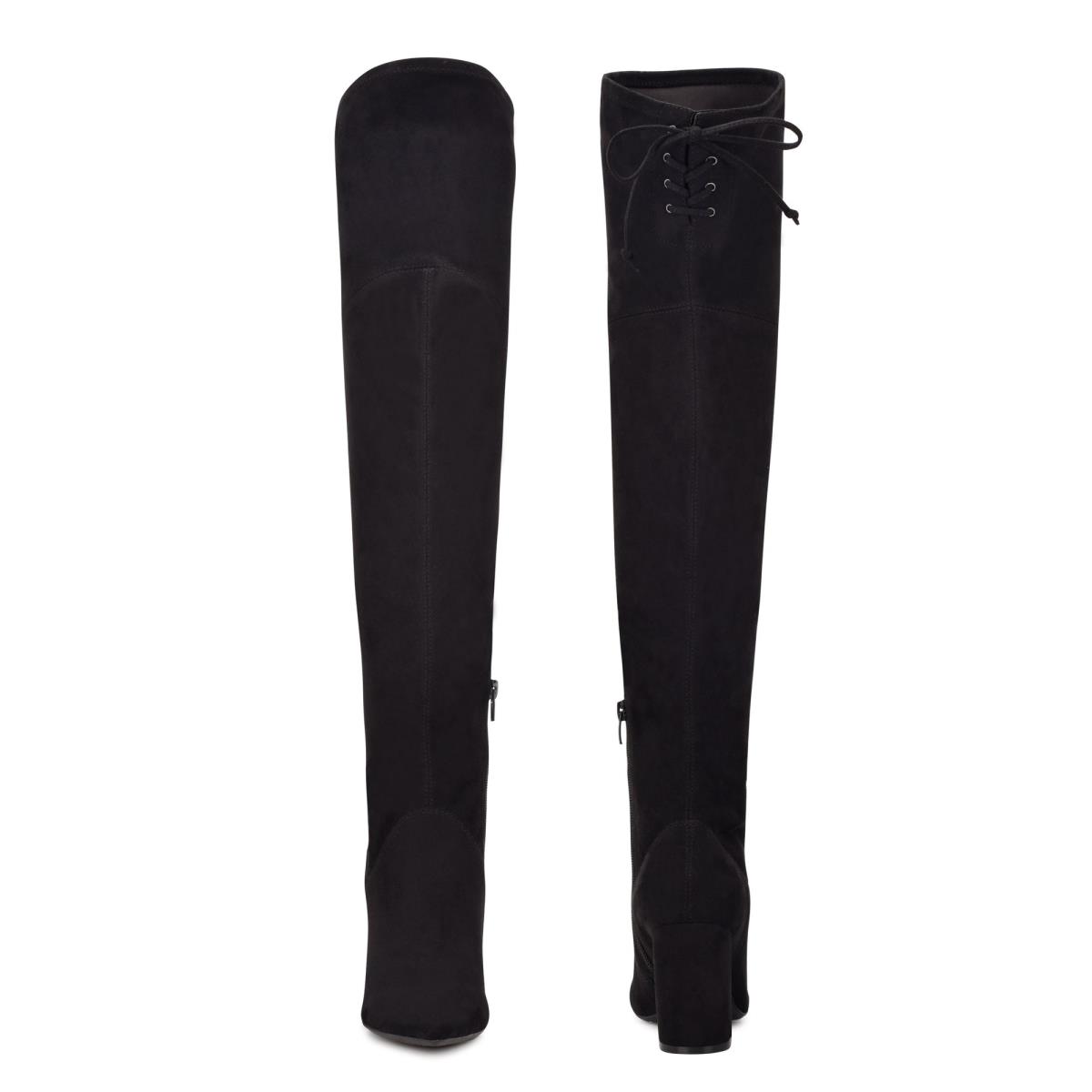 Botas de Tacon Nine West Ceeya 9x9 Over The Knee Negras | 2587HBMZQ