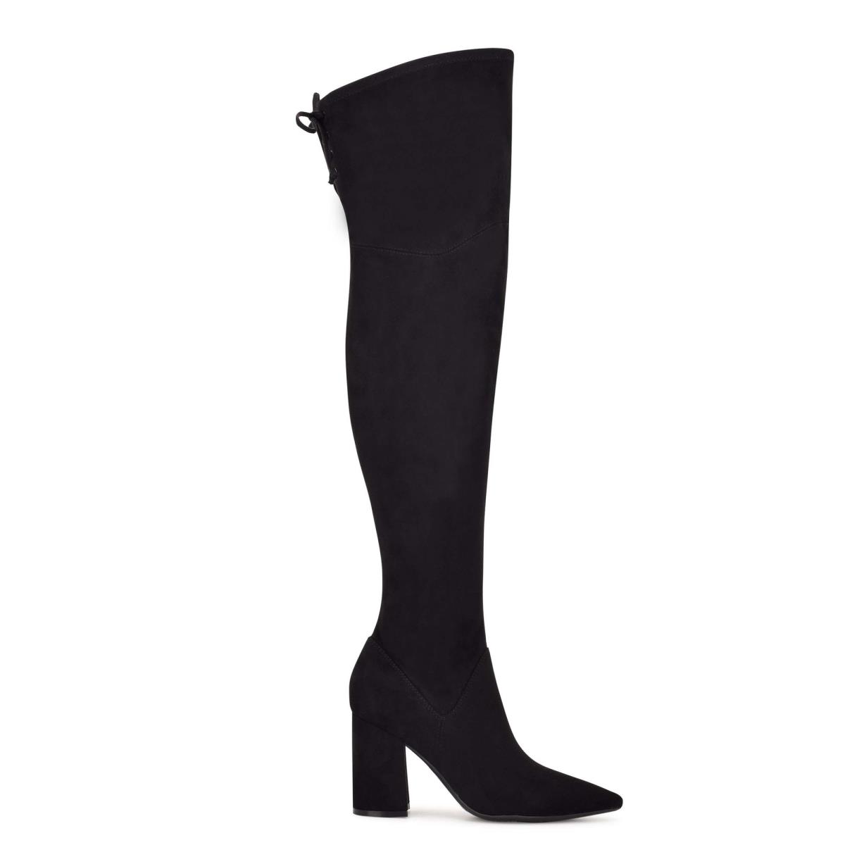 Botas de Tacon Nine West Ceeya 9x9 Over The Knee Negras | 2587HBMZQ