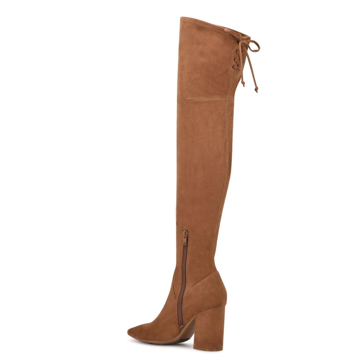 Botas de Tacon Nine West Ceeya 9x9 Over The Knee Marrones | 4069FEMID