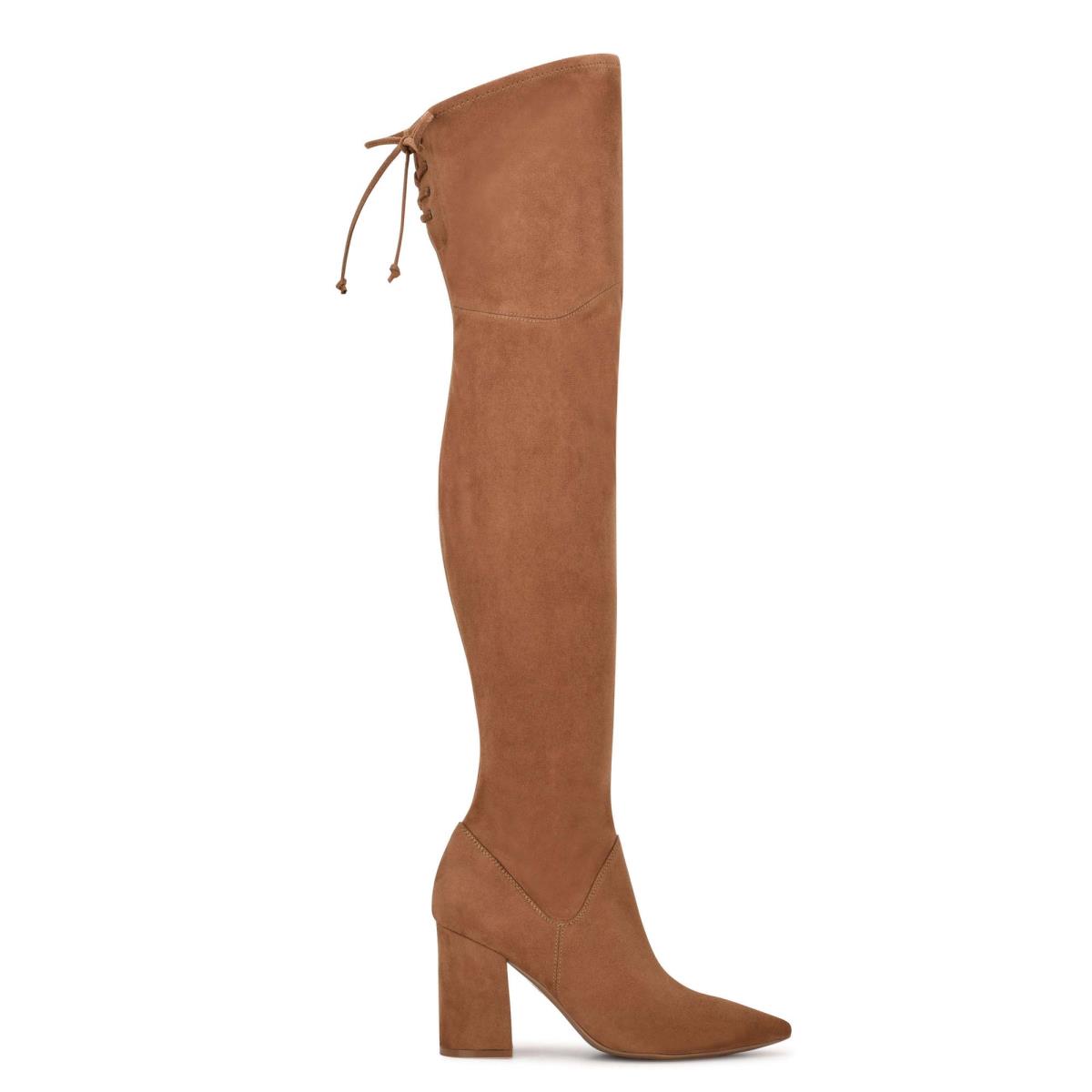 Botas de Tacon Nine West Ceeya 9x9 Over The Knee Marrones | 4069FEMID