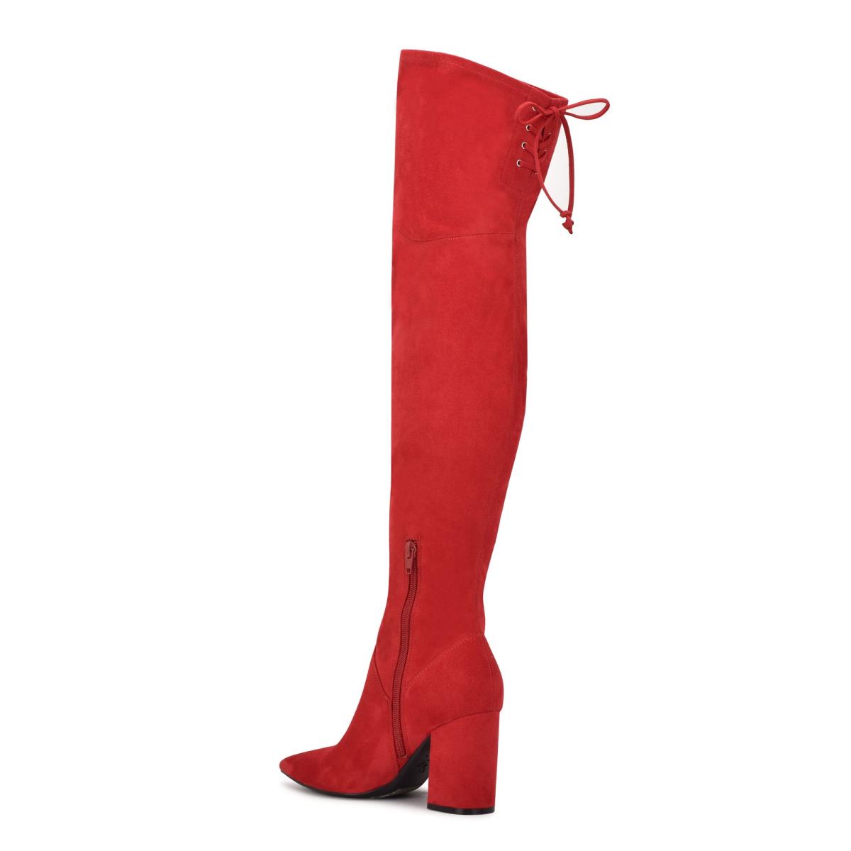 Botas de Tacon Nine West Ceeya 9x9 Over The Knee Rojas | 5301UBFPI