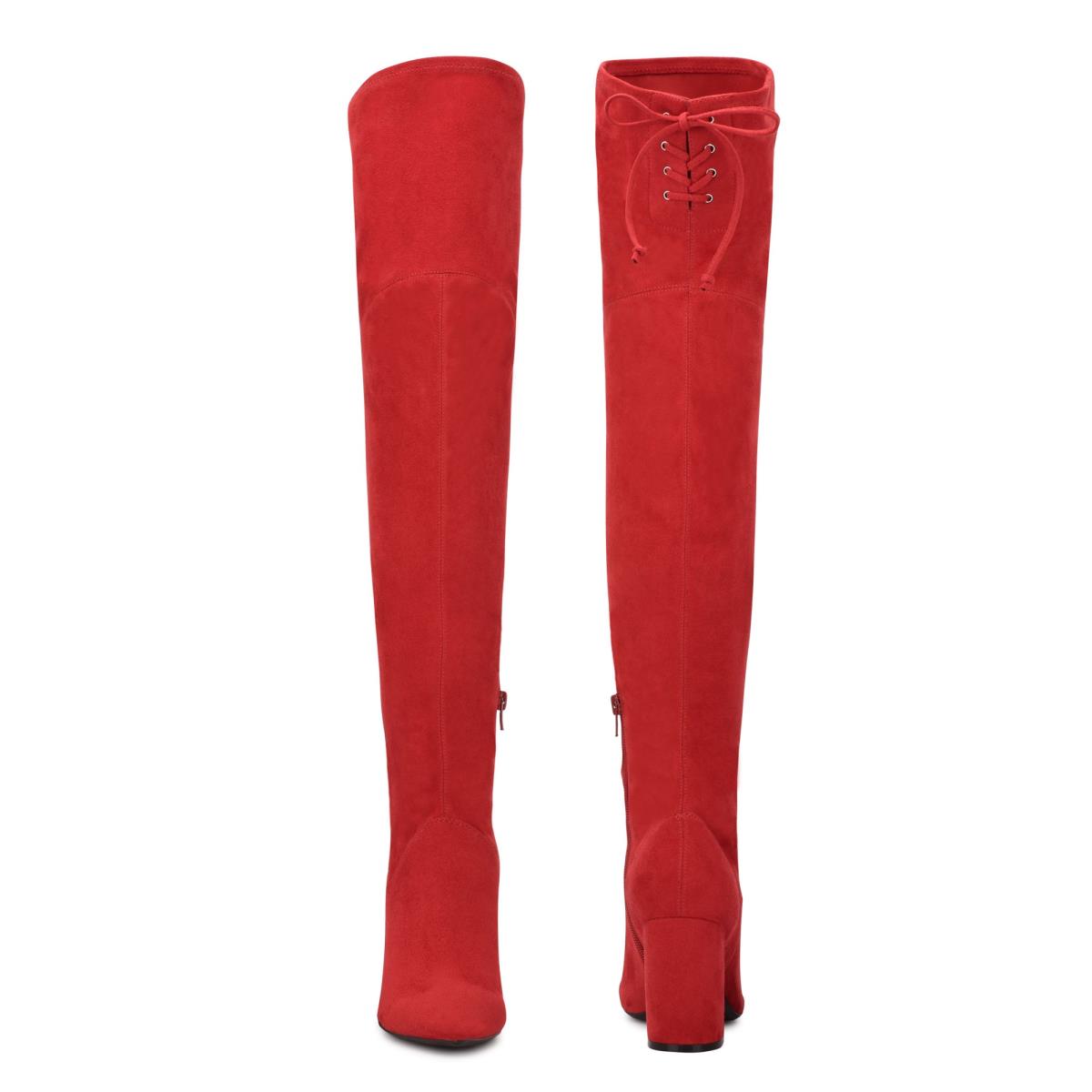 Botas de Tacon Nine West Ceeya 9x9 Over The Knee Rojas | 5301UBFPI