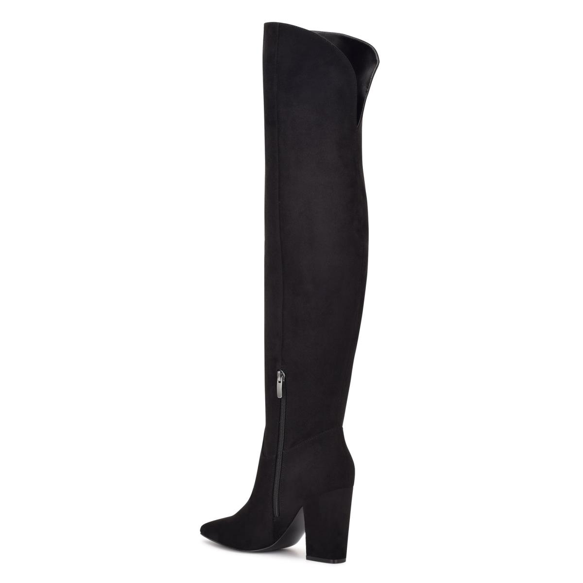 Botas de Tacon Nine West Goforit Over The Knee Negras | 3482NSJFD