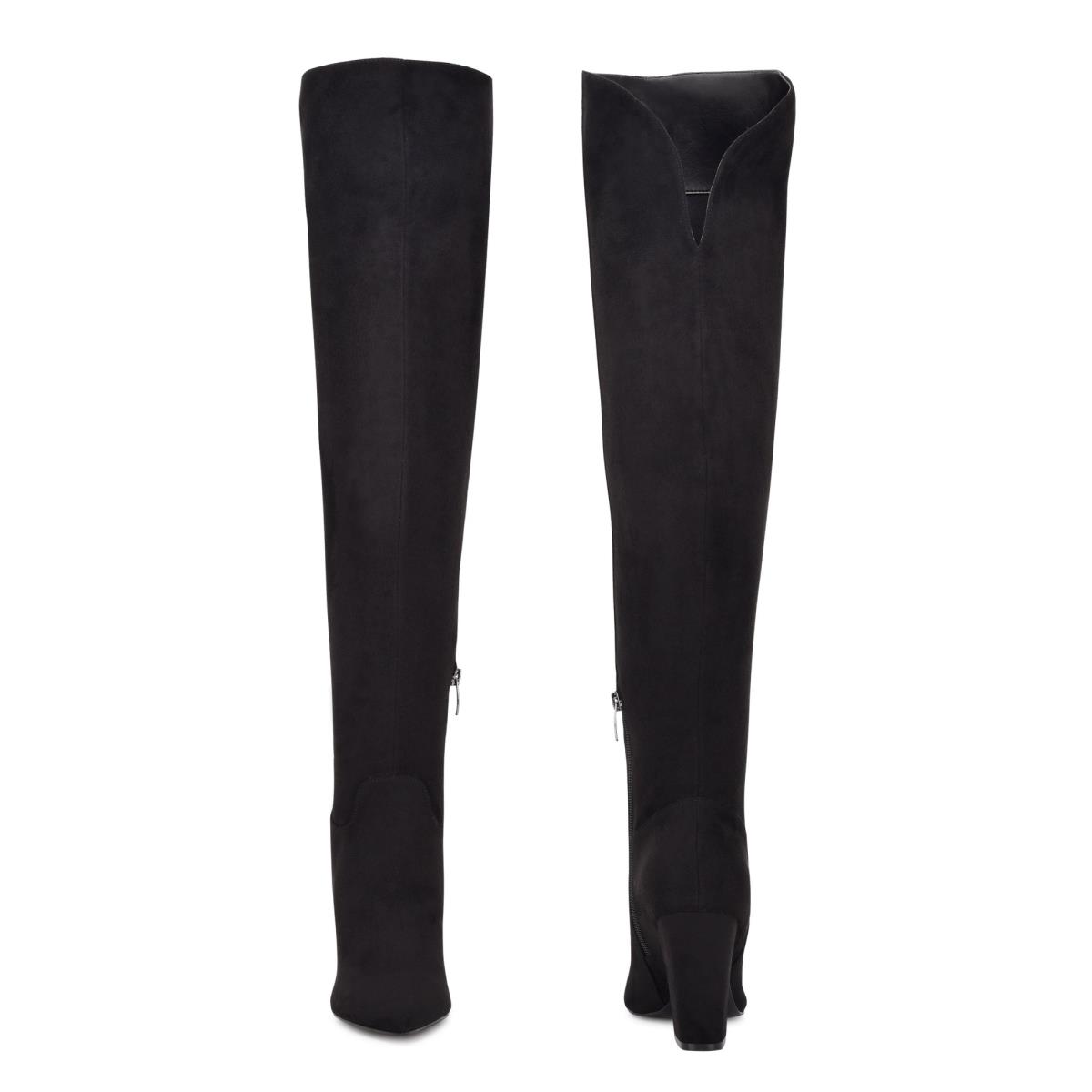 Botas de Tacon Nine West Goforit Over The Knee Negras | 3482NSJFD