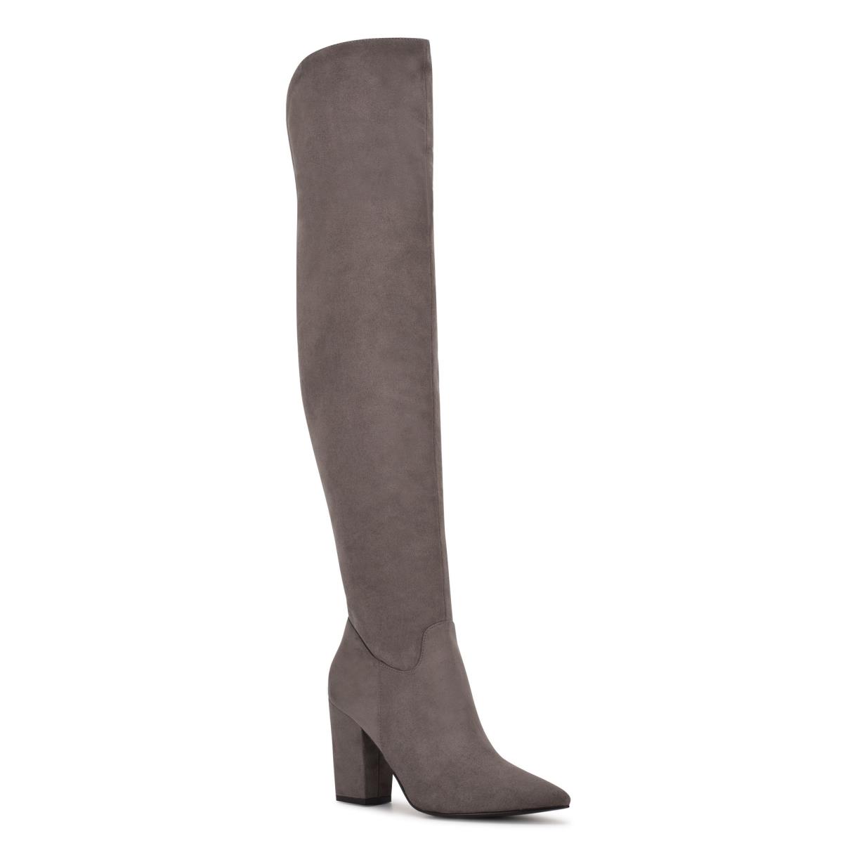 Botas de Tacon Nine West Goforit Over The Knee Gris | 7430MZJDX