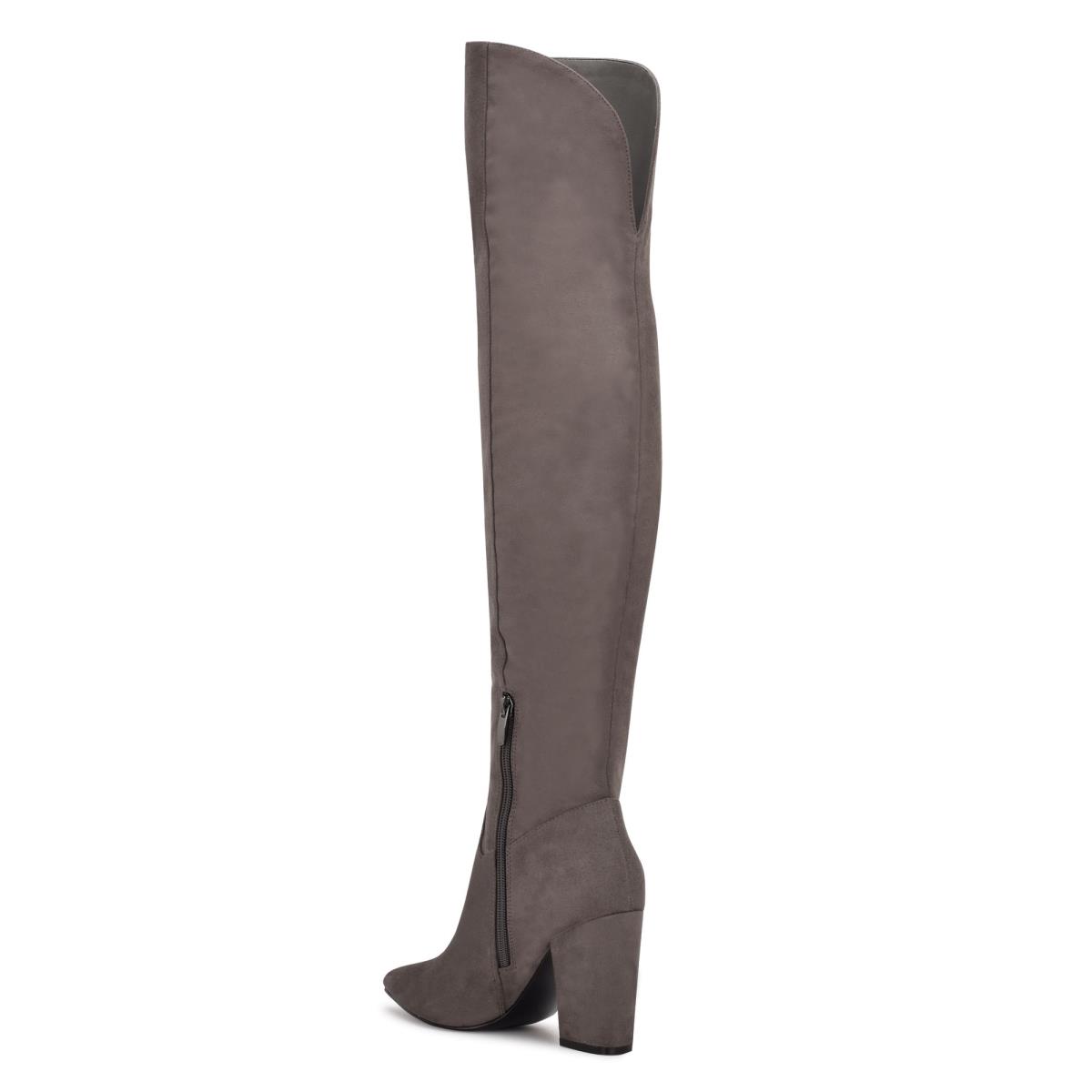 Botas de Tacon Nine West Goforit Over The Knee Gris | 7430MZJDX