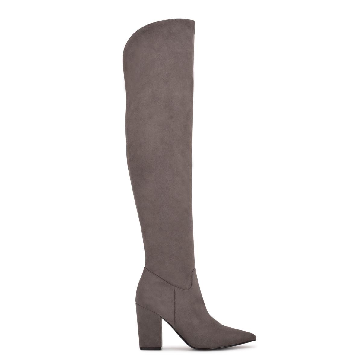 Botas de Tacon Nine West Goforit Over The Knee Gris | 7430MZJDX