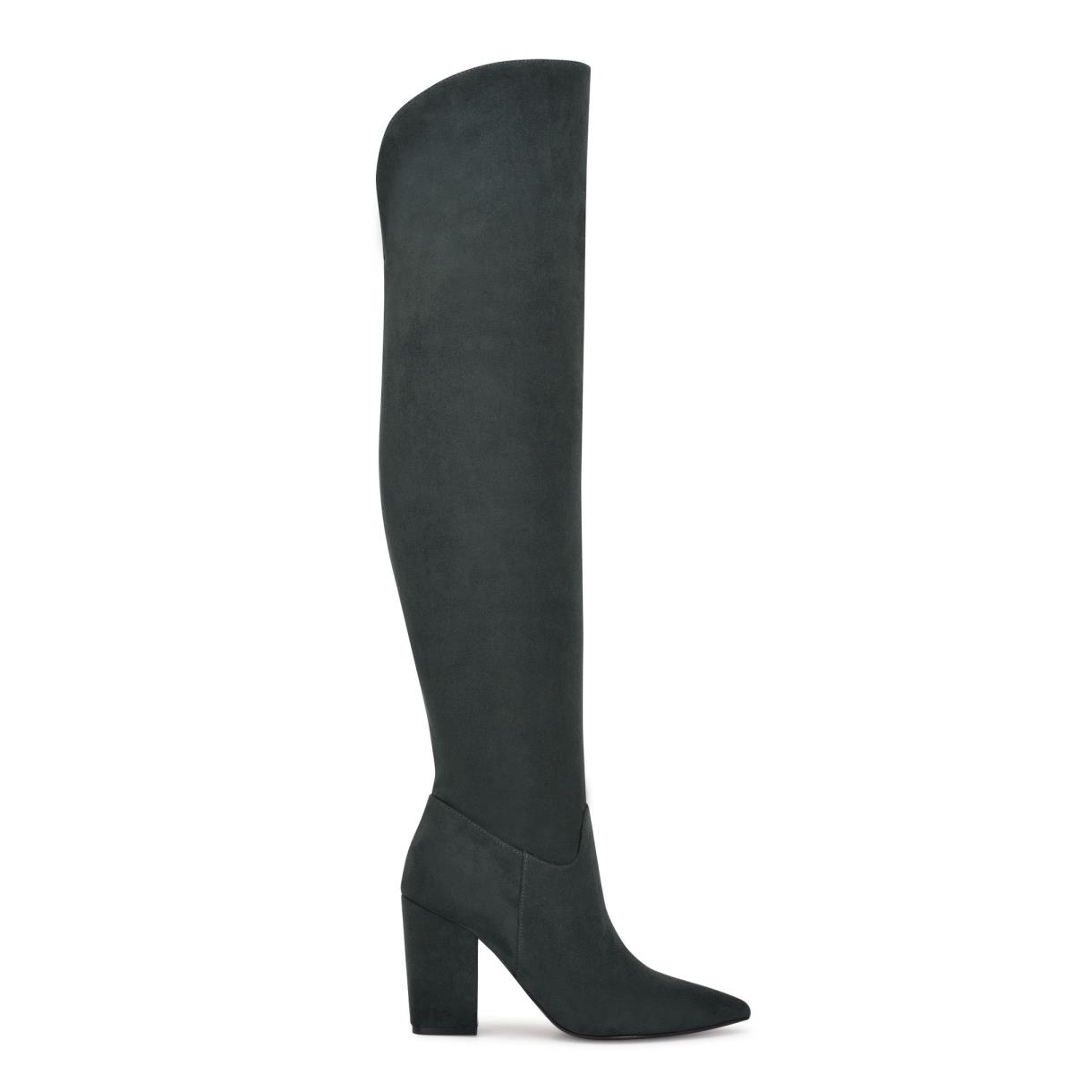 Botas de Tacon Nine West Goforit Over The Knee Negras | 9378UHNPM