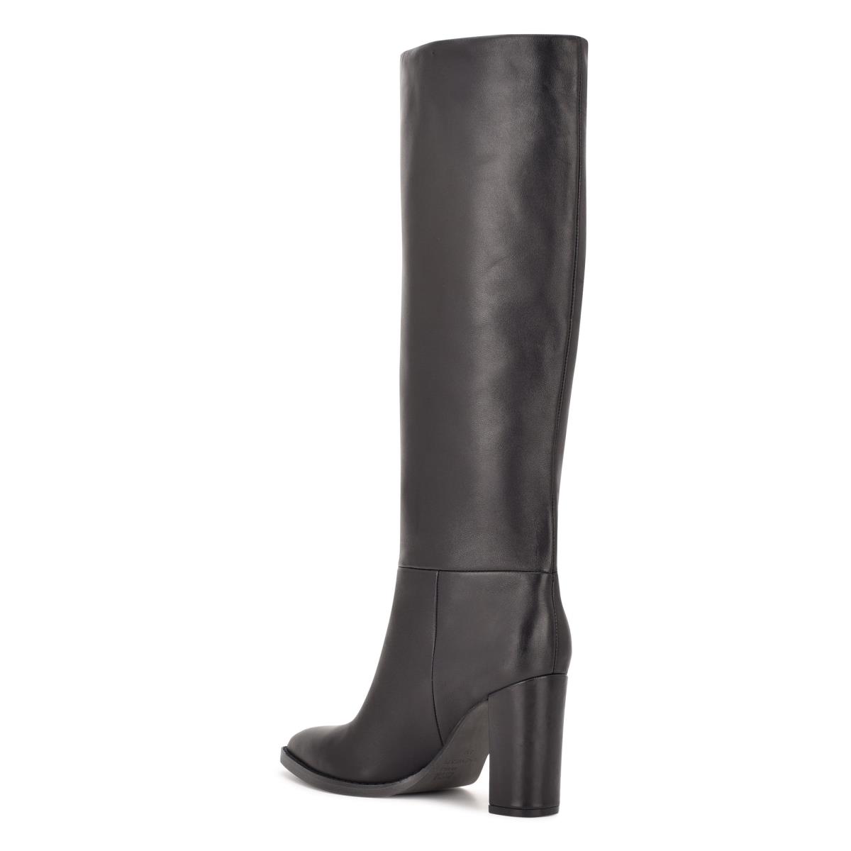 Botas de Tacon Nine West Hiya Anchos Calf Negras | 1540ESTZQ