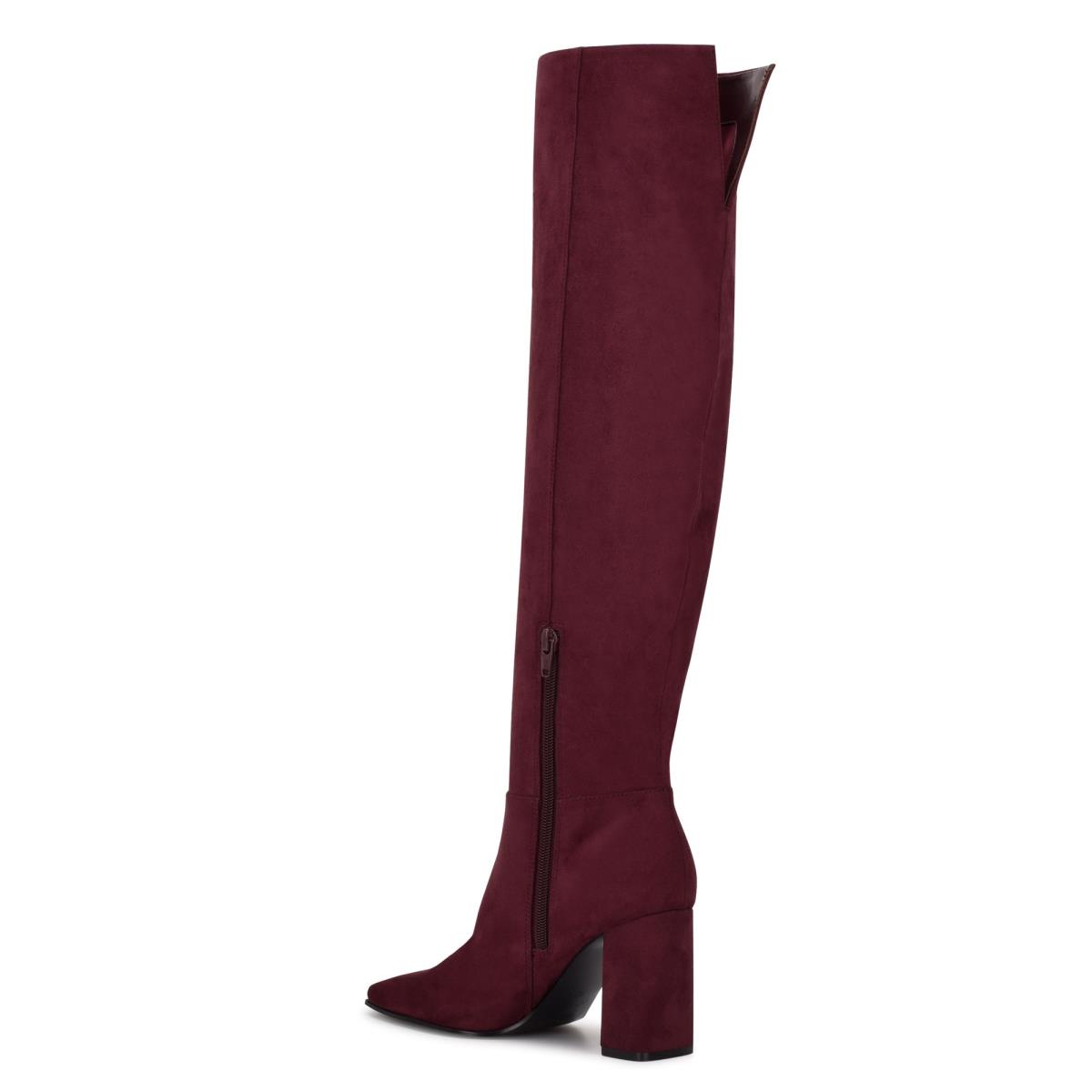 Botas de Tacon Nine West Kalida Burdeos | 9128RZMLX