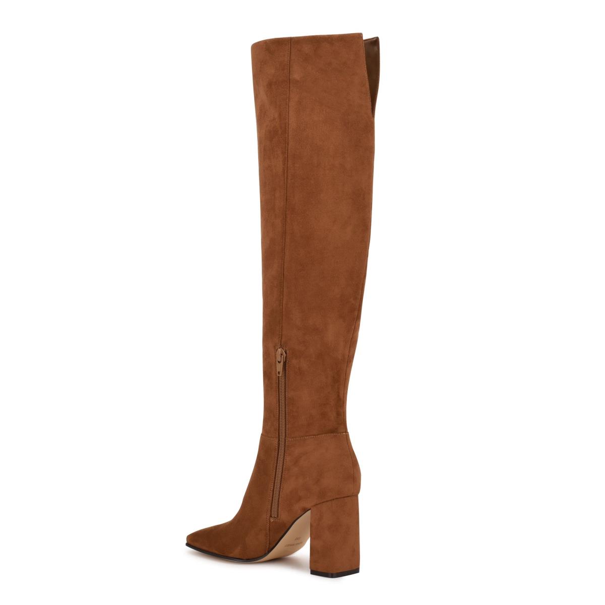 Botas de Tacon Nine West Kalida Marrones | 3129RBMFA