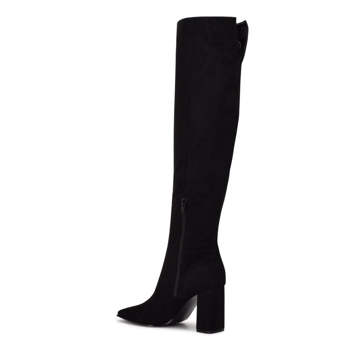 Botas de Tacon Nine West Kalida Negras | 5647LBCAW