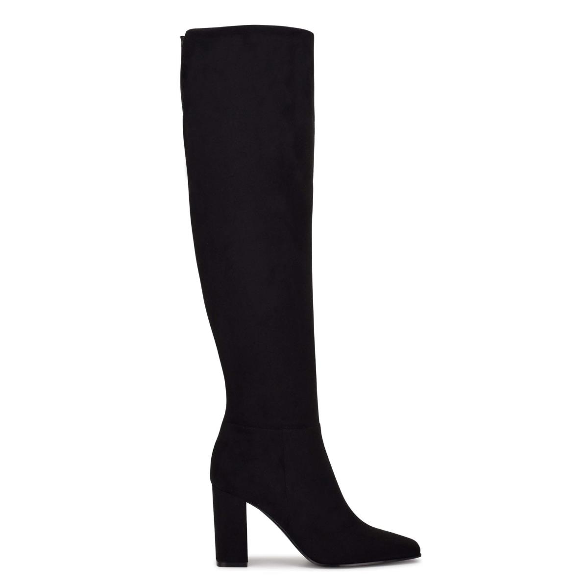 Botas de Tacon Nine West Kalida Negras | 5647LBCAW