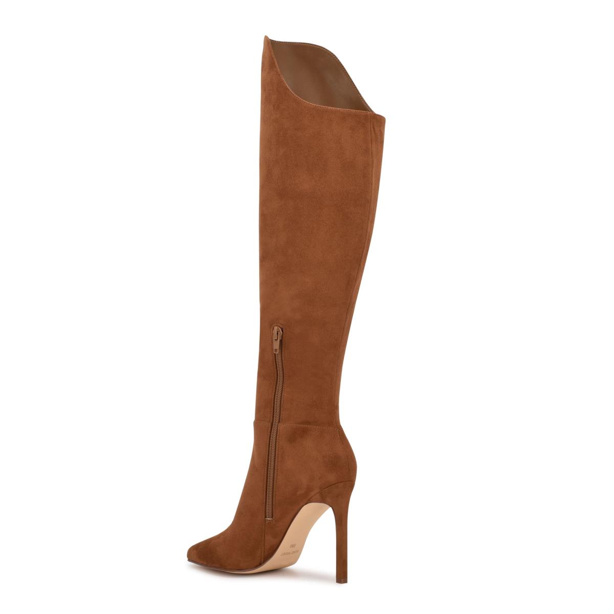 Botas de Tacon Nine West Teleena Anchos Calf Marrones | 5932AZKQE