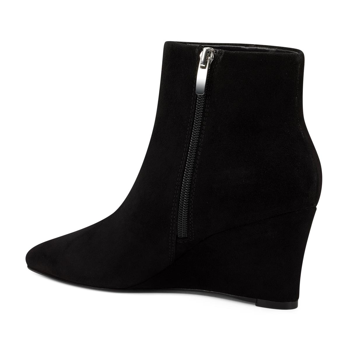 Botines Nine West Carter Wedge Negras | 6283FWVER