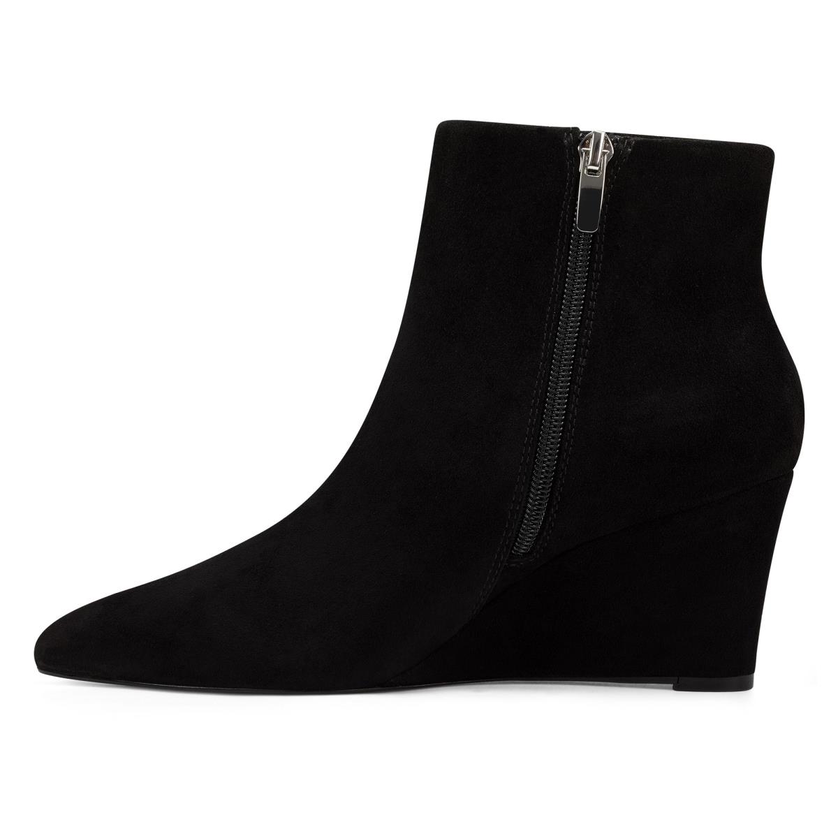 Botines Nine West Carter Wedge Negras | 6283FWVER