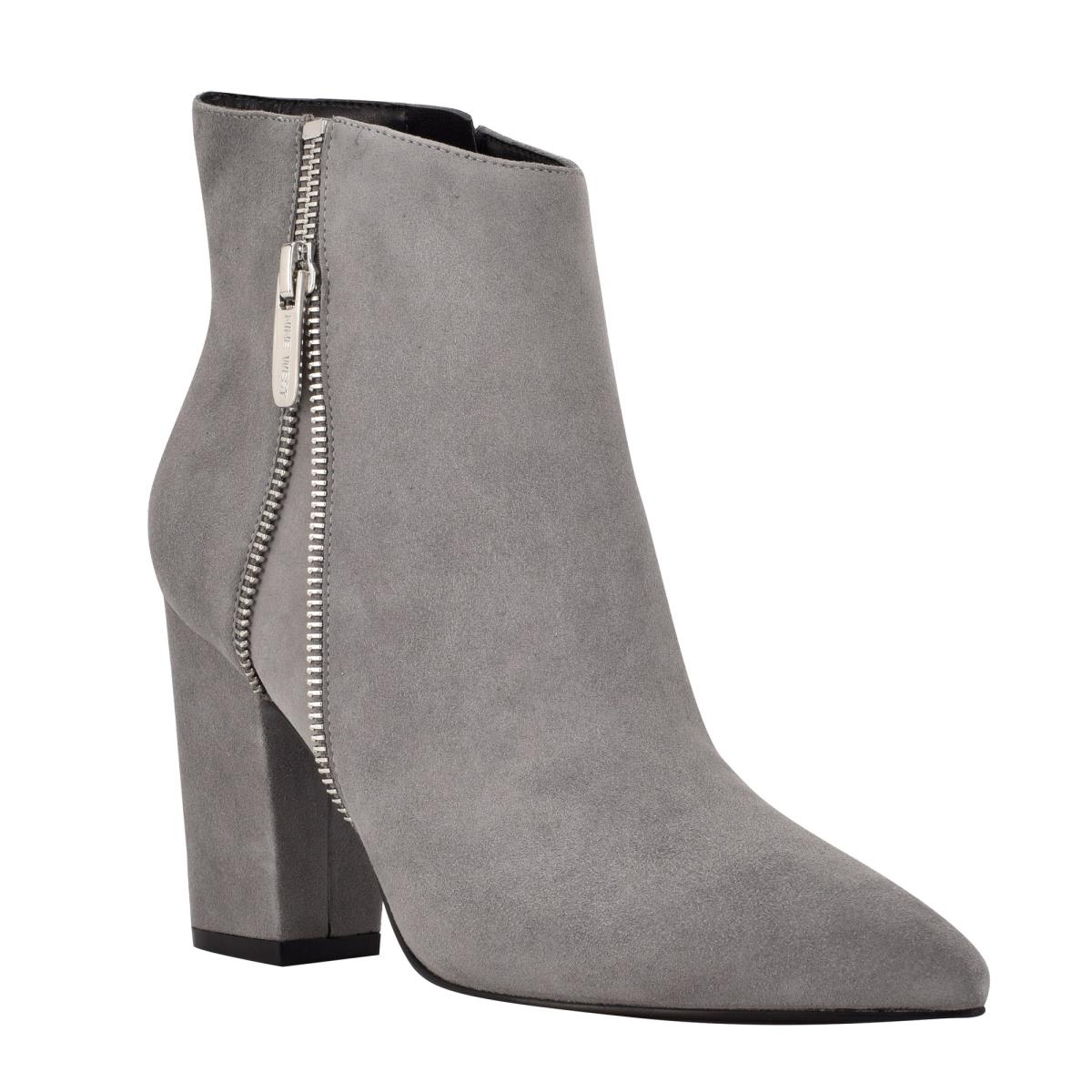 Botines Nine West Glorya Tacón Gris | 7864RYPMD