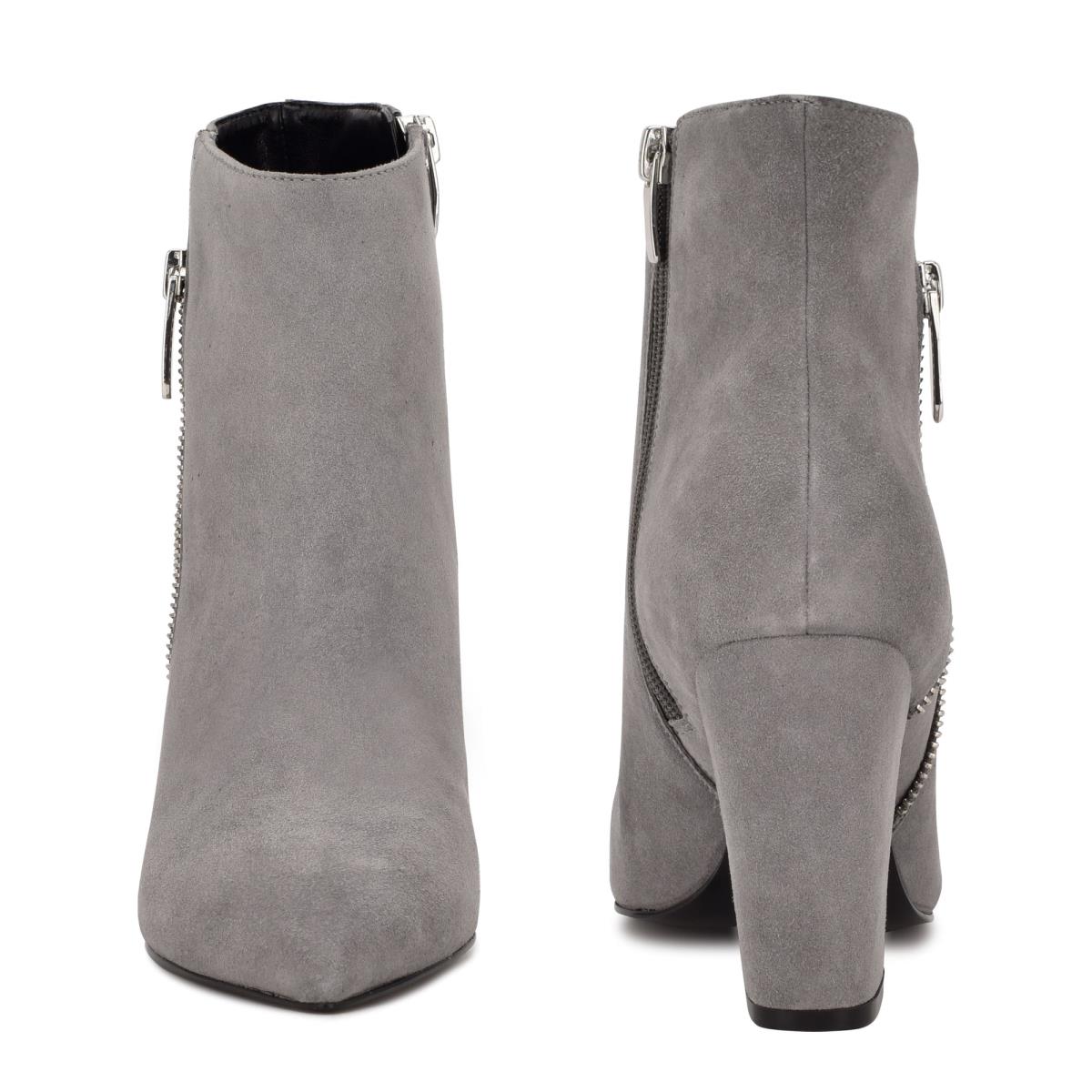 Botines Nine West Glorya Tacón Gris | 7864RYPMD