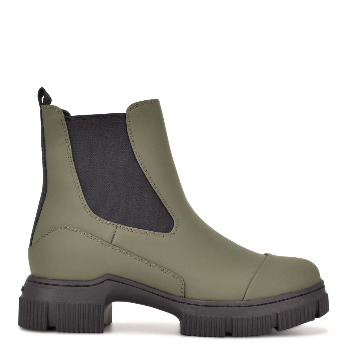 Botines Nine West Iola Chelsea Lug Sole Verde Oliva | 5309YWOEI