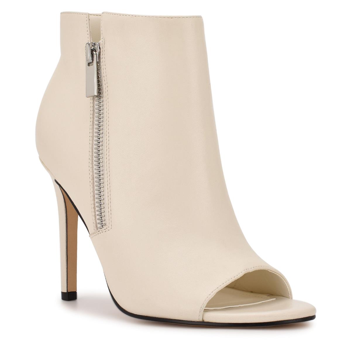 Botines Nine West Izip Peep toe Creme | 4370WINGS