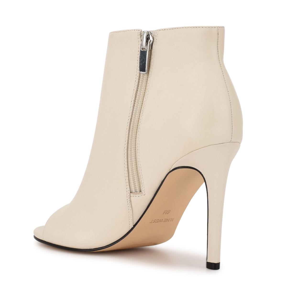 Botines Nine West Izip Peep toe Creme | 4370WINGS