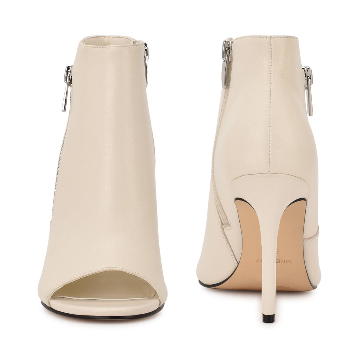 Botines Nine West Izip Peep toe Creme | 4370WINGS