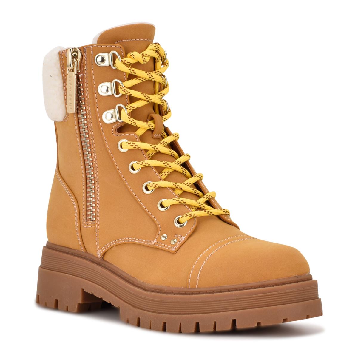 Botines Nine West Pike Combat Lug Sole Beige | 8217DBKZP