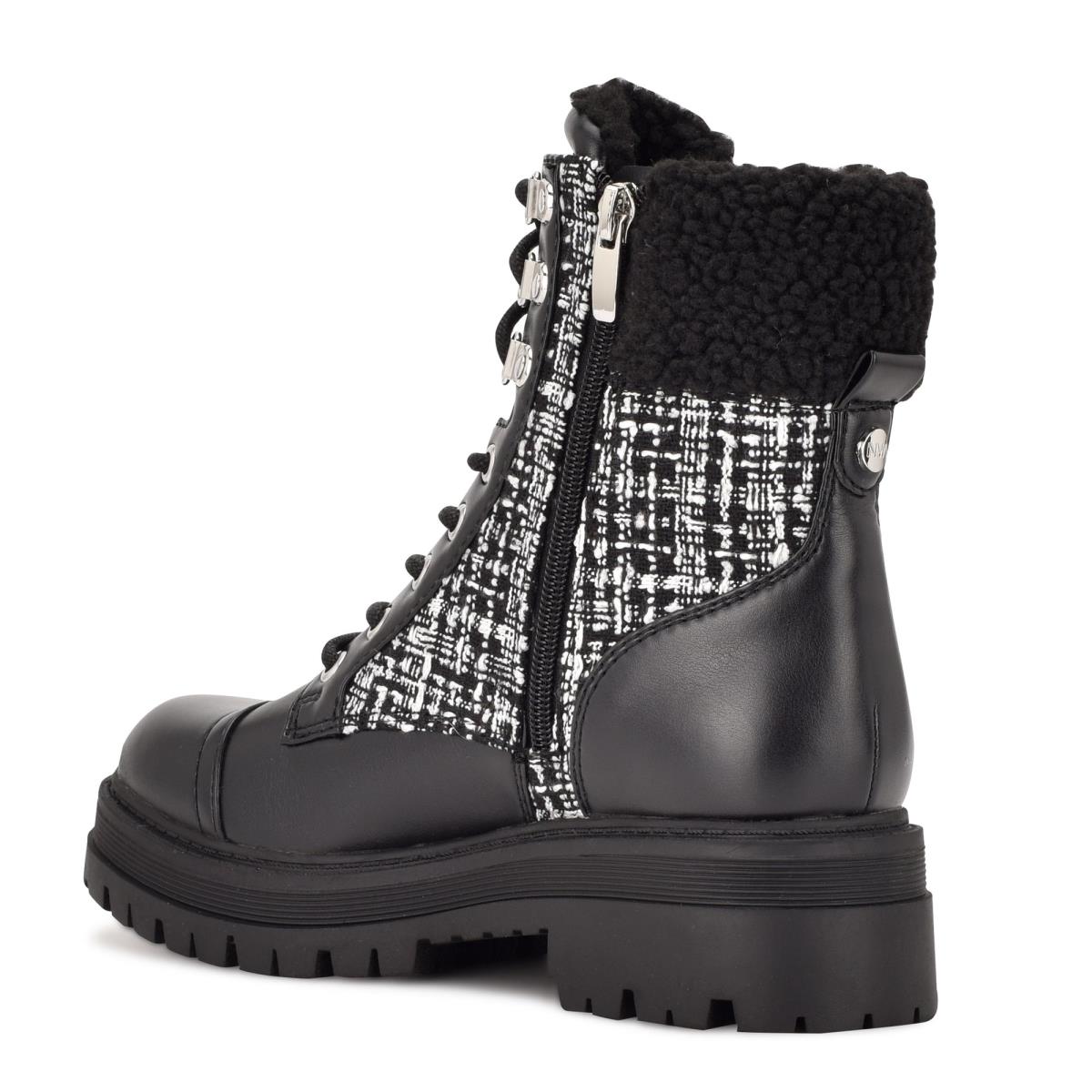 Botines Nine West Pike Combat Lug Sole Negras | 3698LXBZC