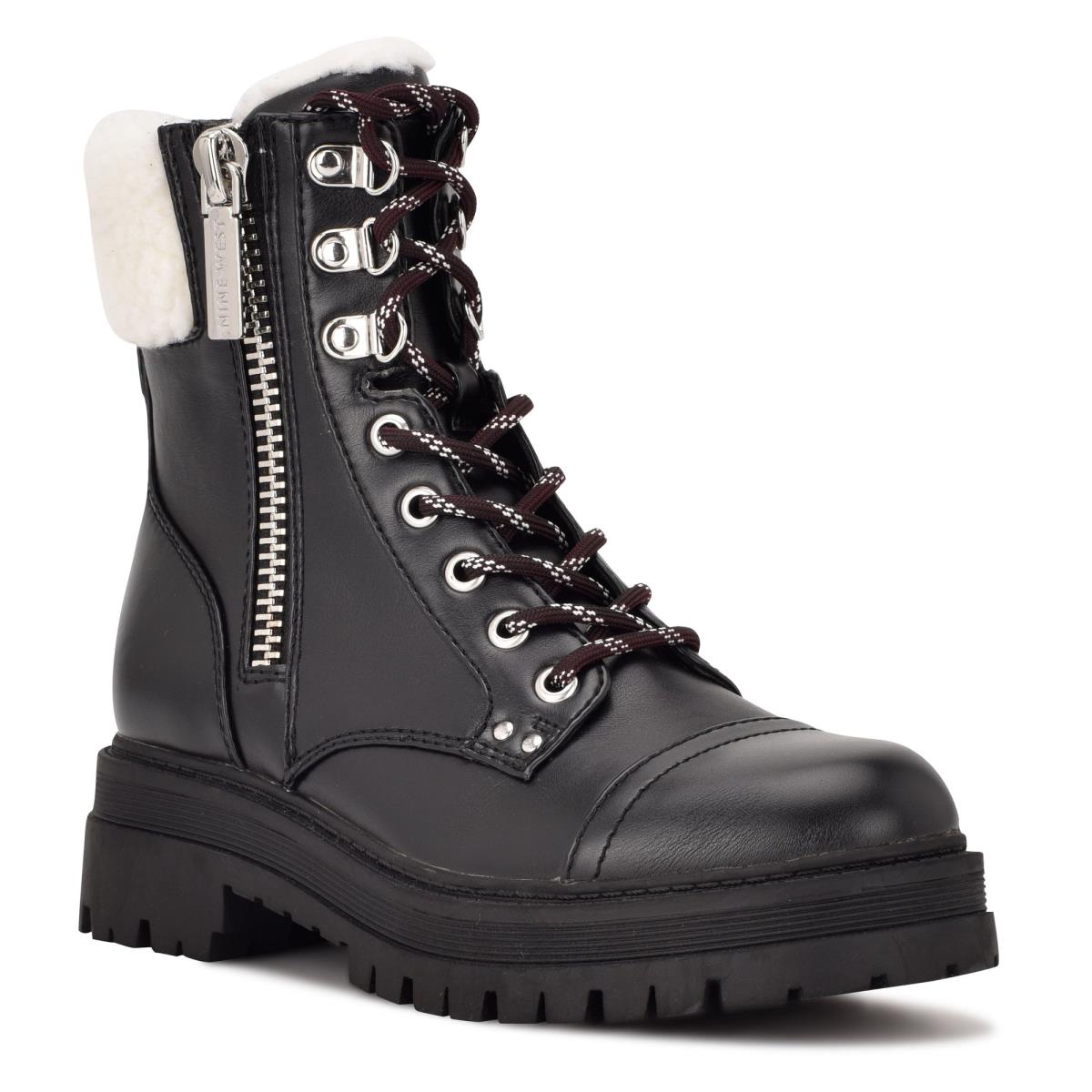 Botines Nine West Pike Combat Lug Sole Negras | 4260YVJZT