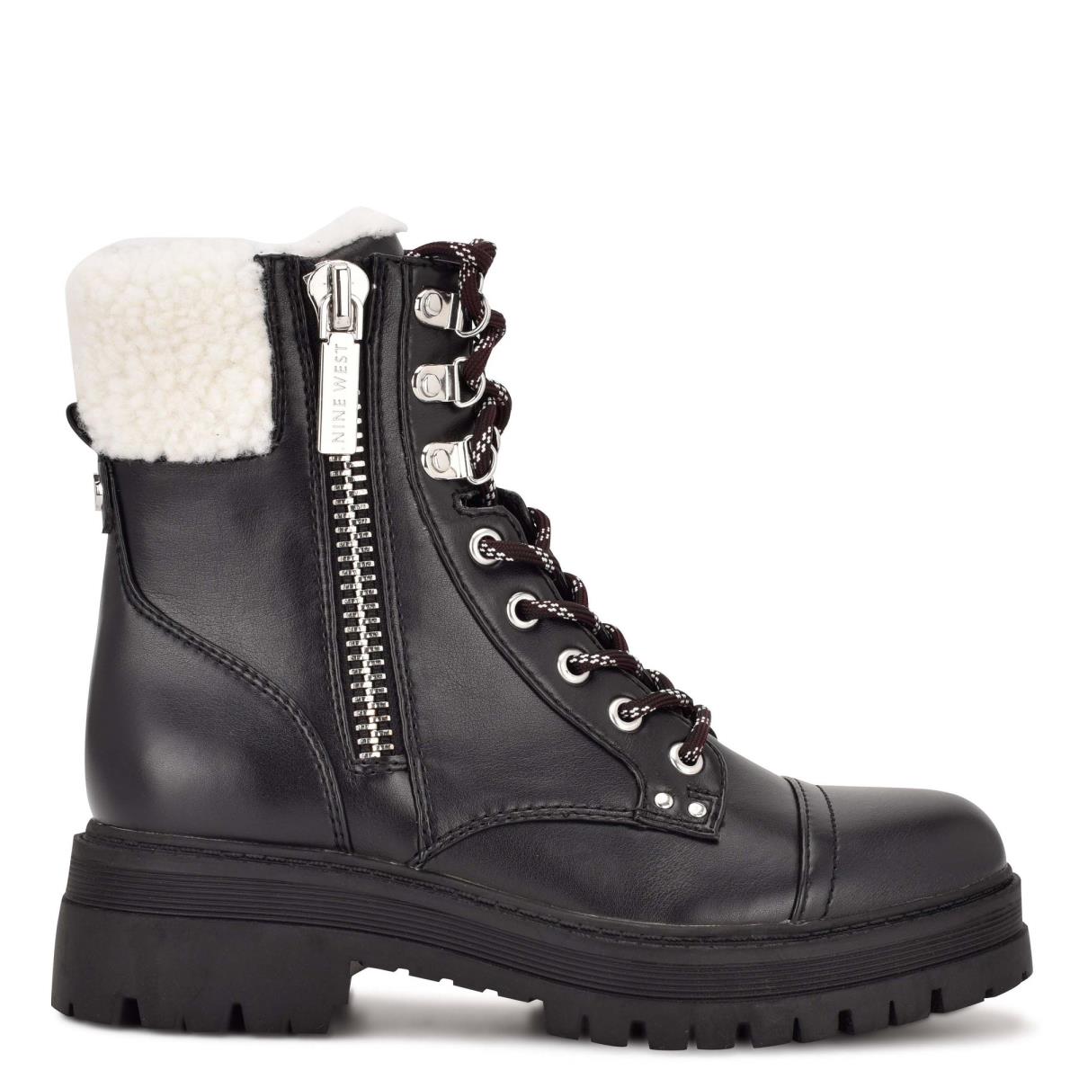 Botines Nine West Pike Combat Lug Sole Negras | 4260YVJZT