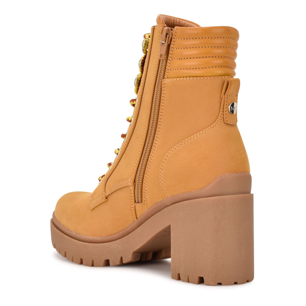 Botines Nine West Quiz Tacón Beige | 8450VKISB