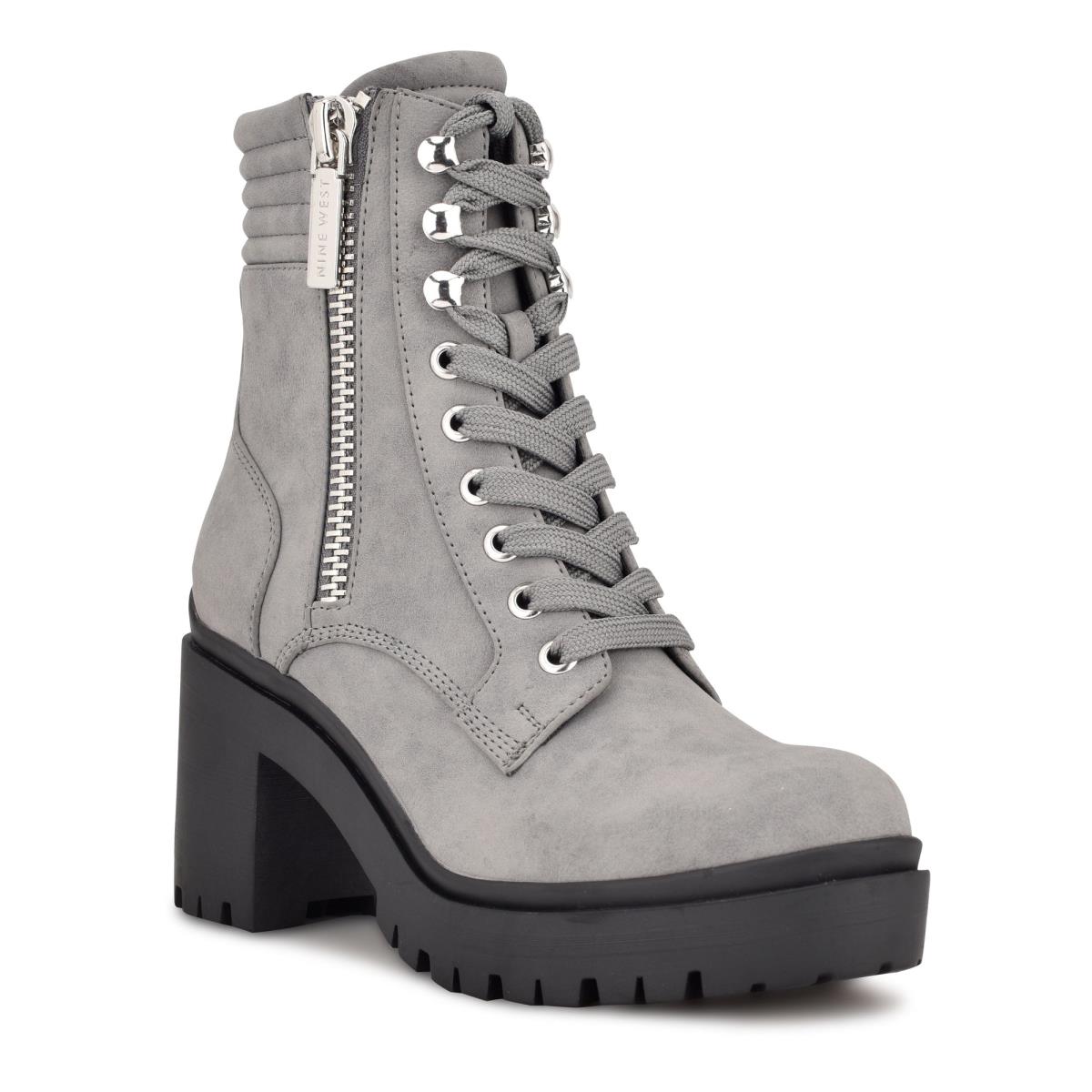 Botines Nine West Quiz Tacón Gris | 6179WTELQ