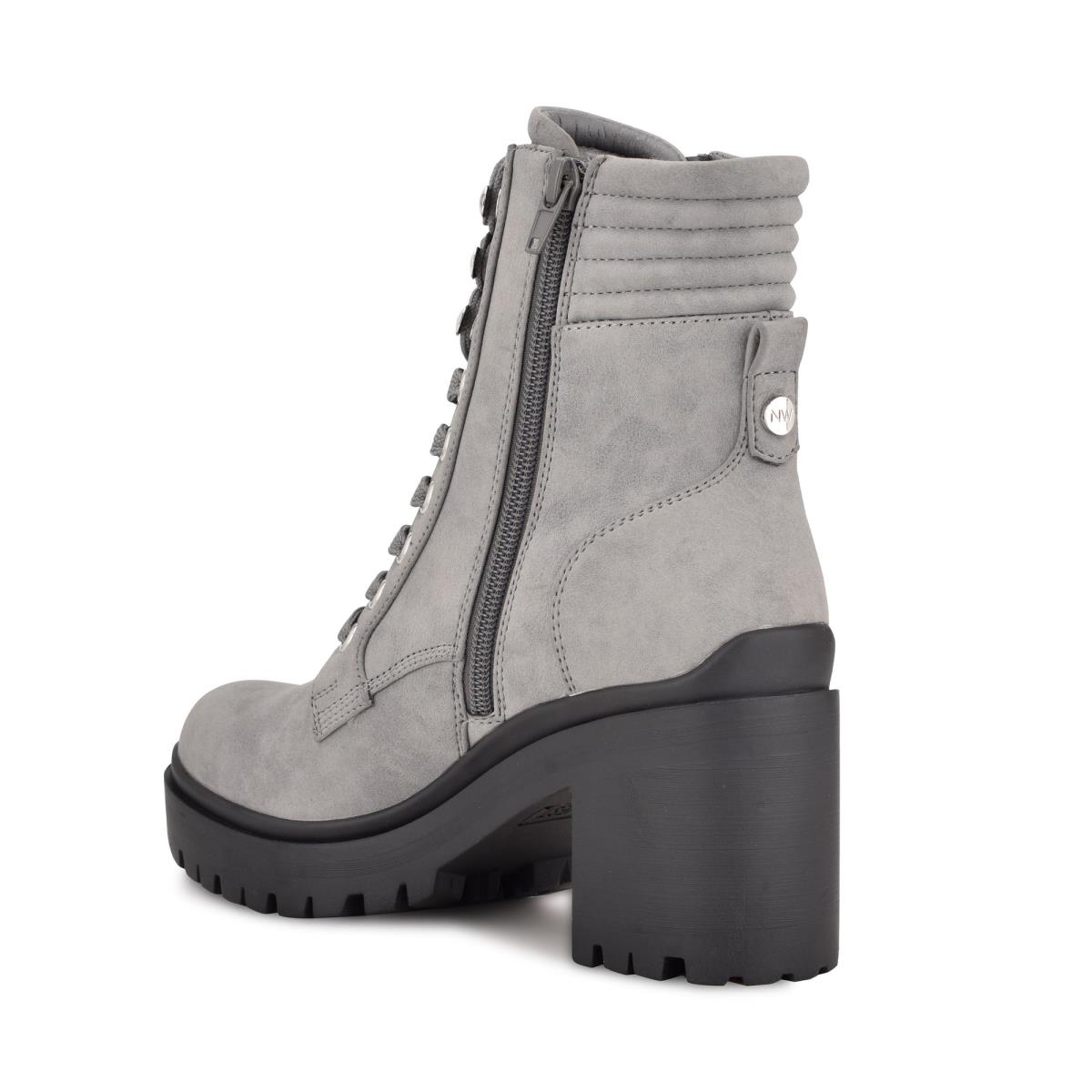 Botines Nine West Quiz Tacón Gris | 6179WTELQ