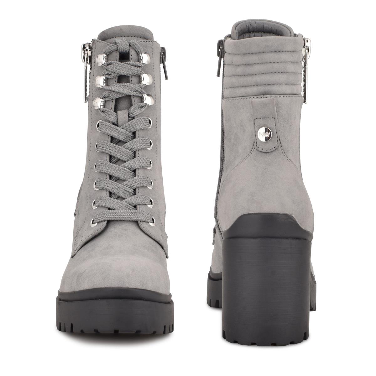 Botines Nine West Quiz Tacón Gris | 6179WTELQ