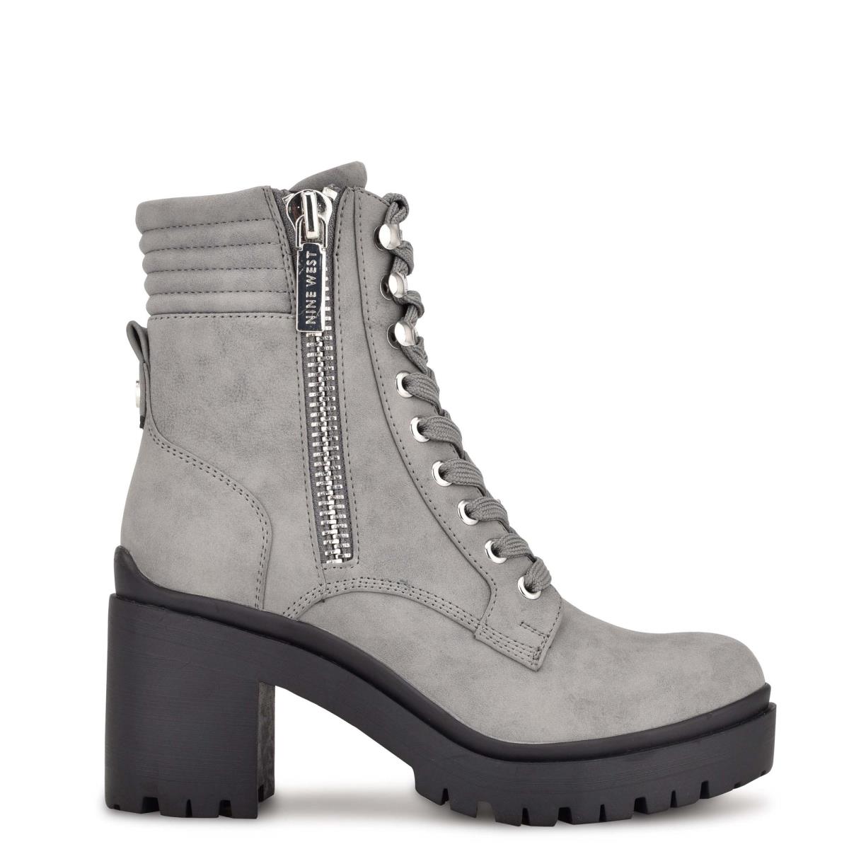 Botines Nine West Quiz Tacón Gris | 6179WTELQ