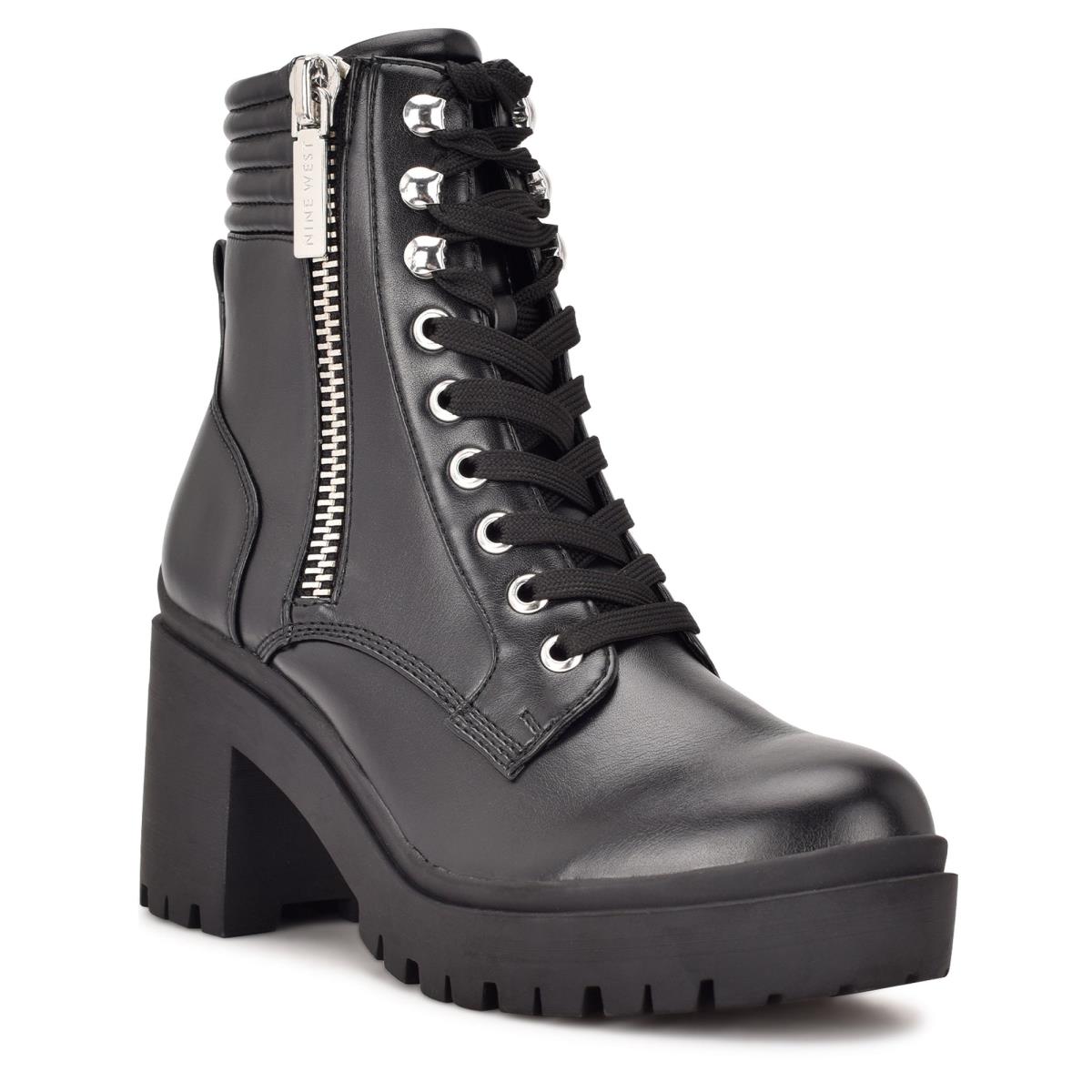 Botines Nine West Quiz Tacón Negras | 4392CSGKD