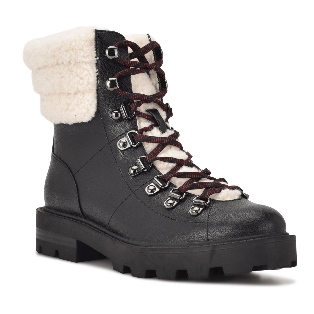 Botines Nine West Rima Combat Lug Sole Negras | 2950HXIBP