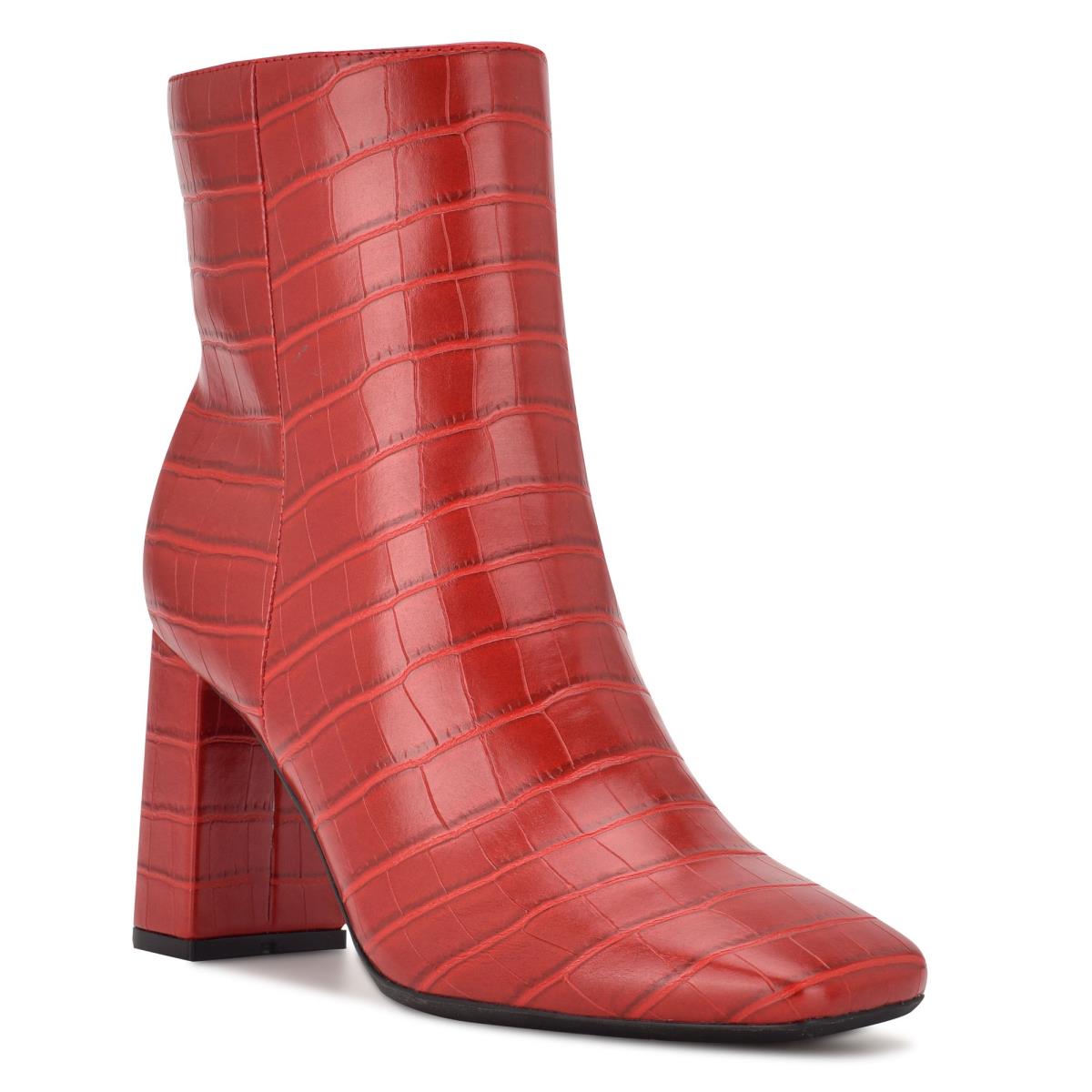 Botines Nine West Sardo 9x9 Tacón Rojas | 9658VWTCS