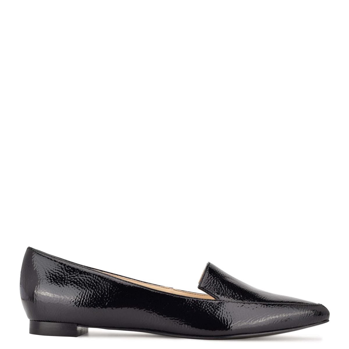 Flats Nine West Abay Smoking Negras | 8214YMQFH