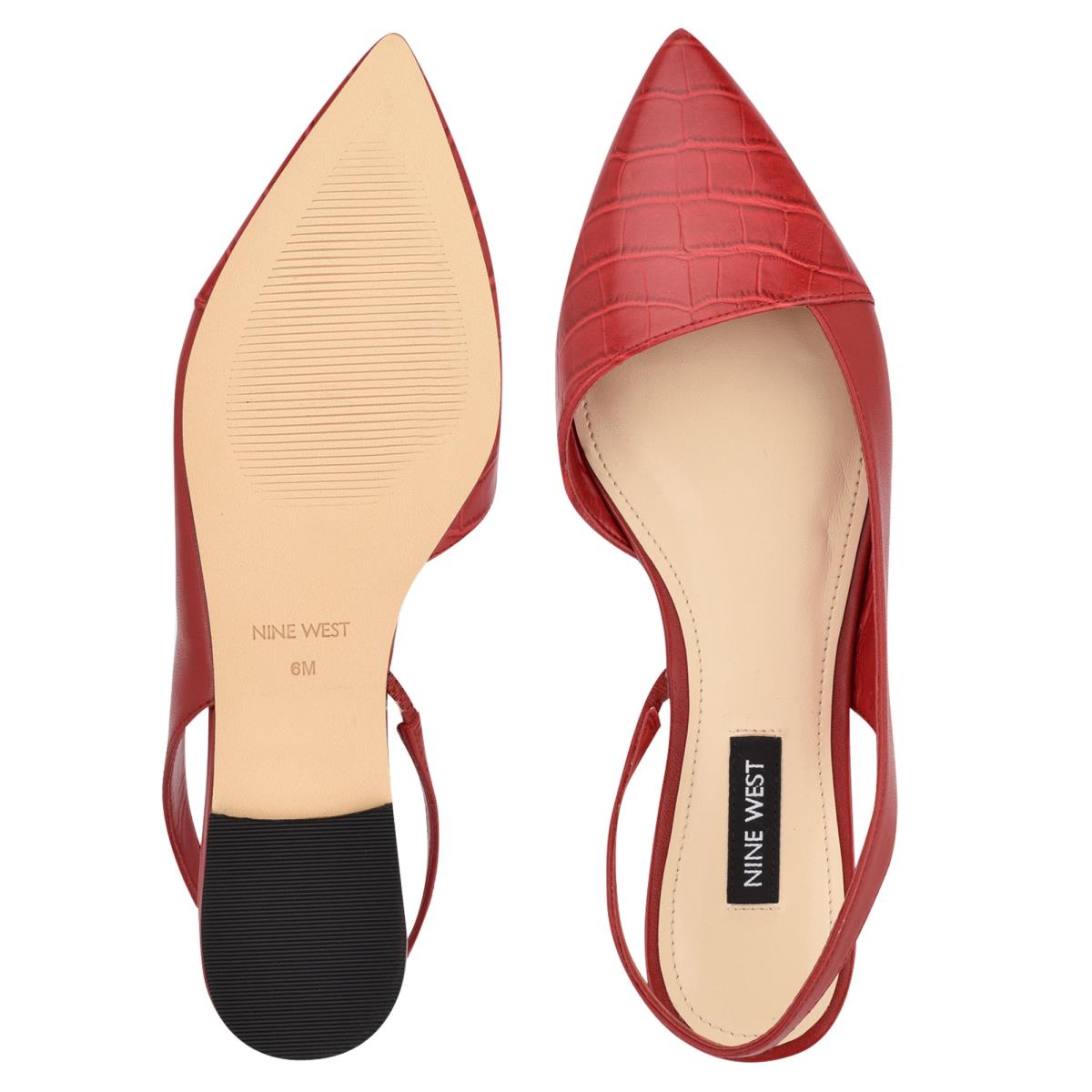 Flats Nine West Beads Destalonadas Pointy Puntera Rojas Rojas | 1860IAWEB