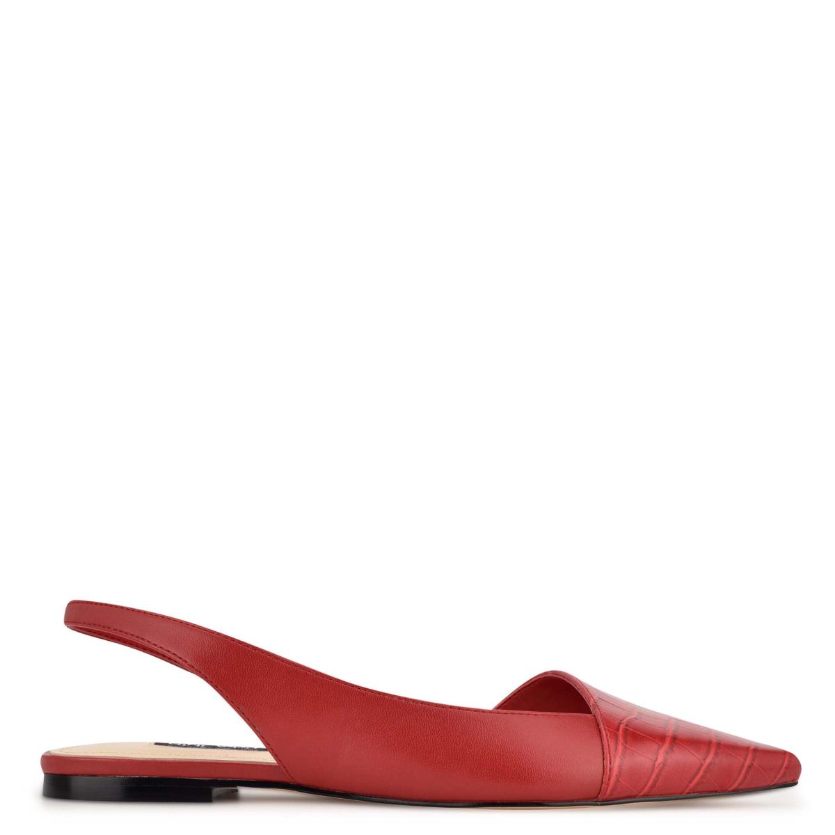 Flats Nine West Beads Destalonadas Pointy Puntera Rojas Rojas | 1860IAWEB