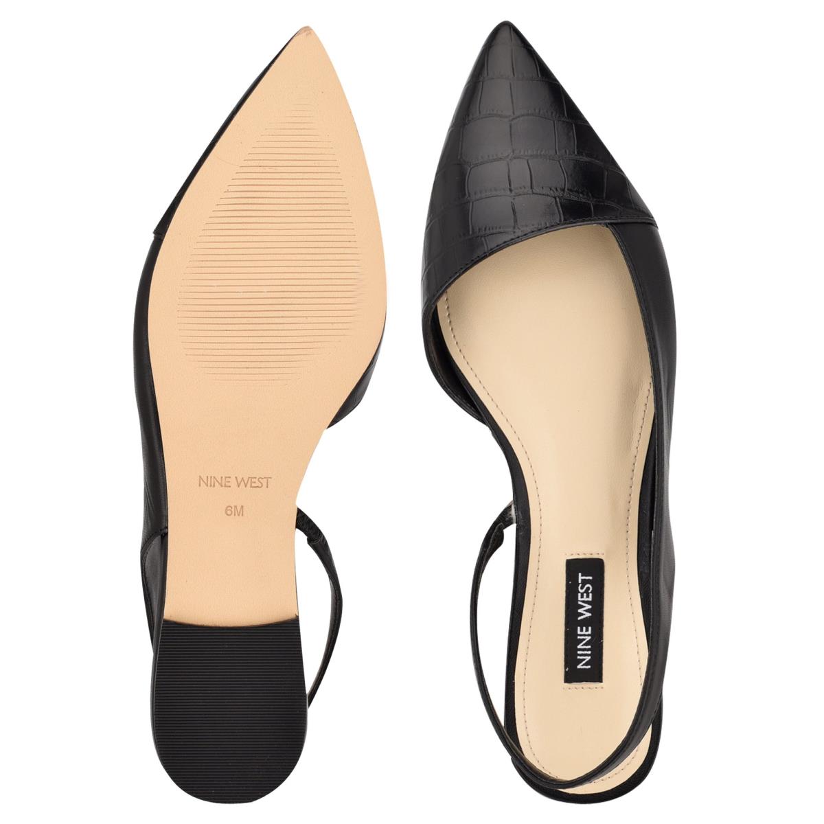 Flats Nine West Beads Destalonadas Pointy Puntera Negras Negras | 3867AFCBD