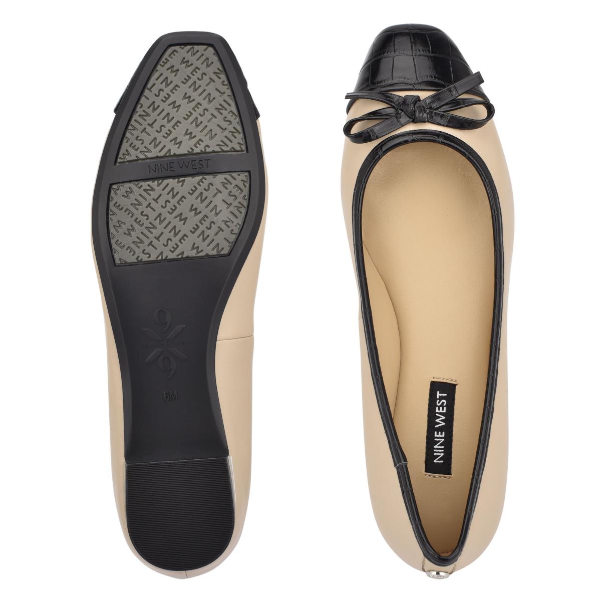 Flats Nine West Olly 9x9 Ballet Beige Negras | 2879NOCRY