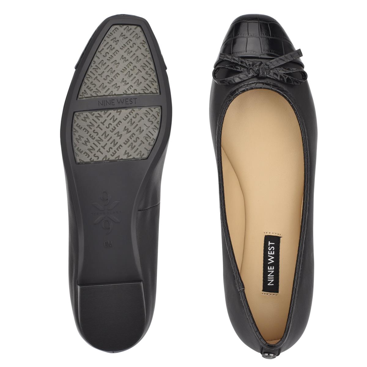 Flats Nine West Olly 9x9 Ballet Negras | 5928BAWDF